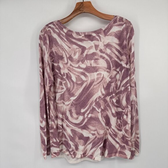 Chicos 1 Womens Abstract-Print Bateau-Neck Pullover Sweater Size medium Mauve - Picture 11 of 13